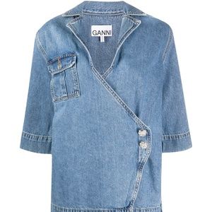 Ganni Crystal-embellished Denim Jacket